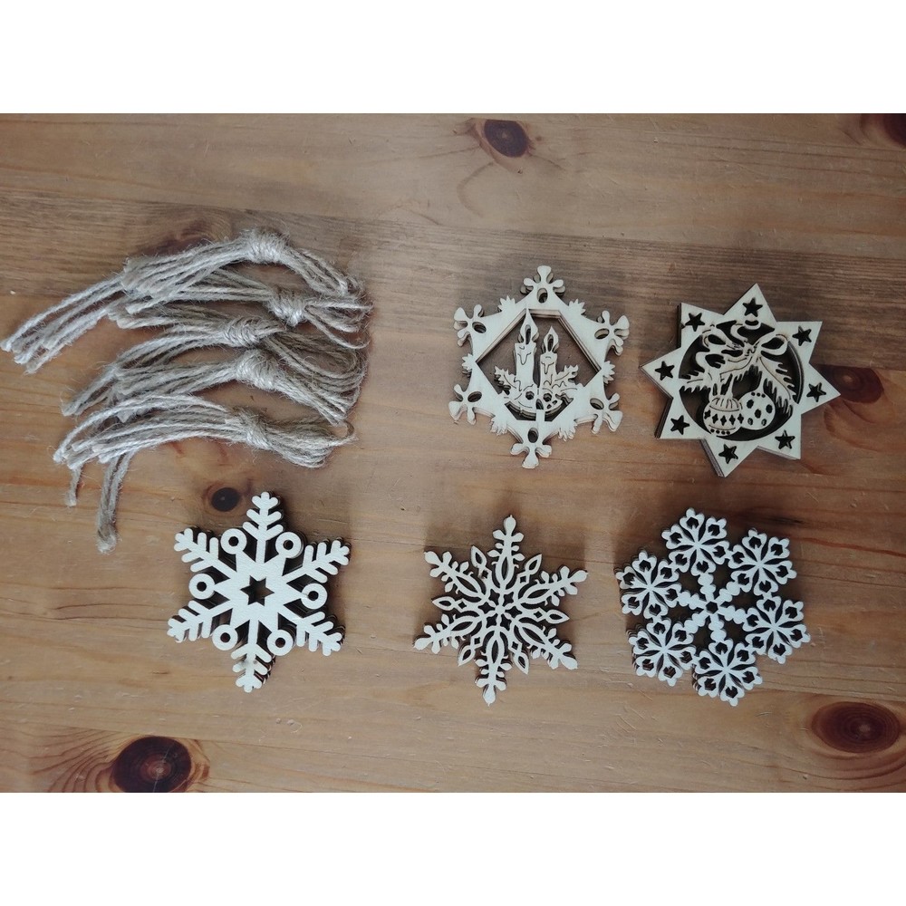 Unfinished Wood Snowflake Ornaments